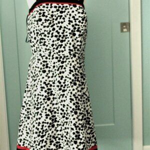 Sun Dress R & K Originals Cotton Spandex Black White Animal Print Flare sz 18